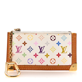 LOUIS VUITTON Monogram Multicolor Key Pouch White