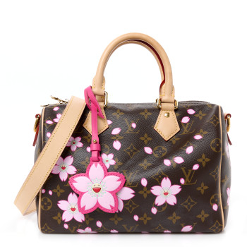 LOUIS VUITTON LV X TM Monogram Cherry Blossom Speedy Bandouliere 25 Sakura Brown