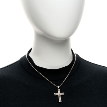 DAVID YURMAN Sterling Silver Chevron Cross Pendant Necklace