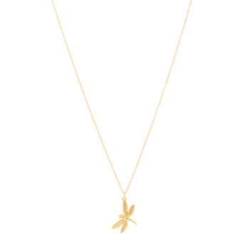 TIFFANY 18K Yellow Gold Dragonfly Pendant Necklace