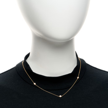 TIFFANY 18K Rose Gold Diamond .21ctw Elsa Peretti Diamonds by the Yard Three Station Necklace