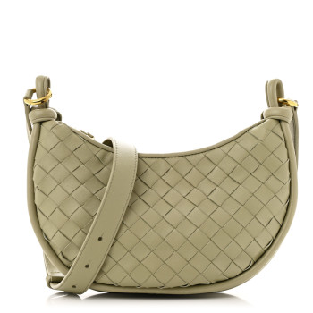 BOTTEGA VENETA Nappa Intrecciato Small Gemelli Multipocket Bag Travertine Muse