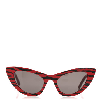 SAINT LAURENT Acetate Zebra Print Tiger Lily SL213 Sunglasses Red