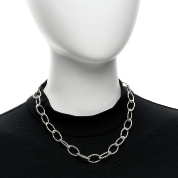 TIFFANY Sterling Silver Oval Twist Link Necklace