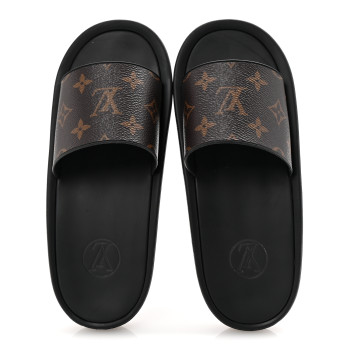 LOUIS VUITTON Monogram Sunbath Slide Sandals 37