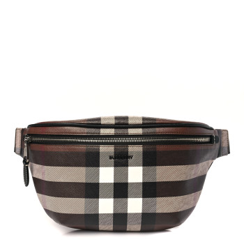 BURBERRY E-canvas Check Cason Bum Bag Dark Birch Brown