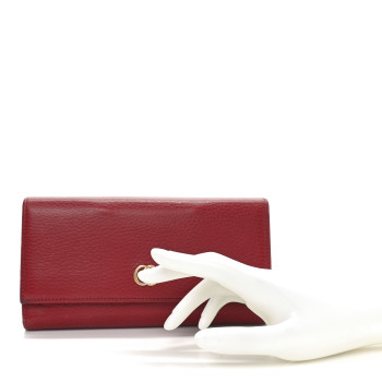 GUCCI Dollar Calfskin Petite GG Marmont Wallet Hibiscus Red