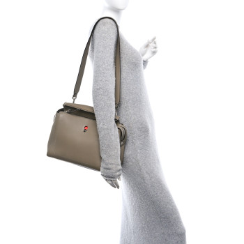 FENDI Vitello Baltico Dolce DotCom Satchel Tortora Papavero