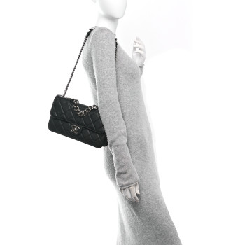 CHANEL Goatskin Quilted Medium Perfect Edge Flap Black