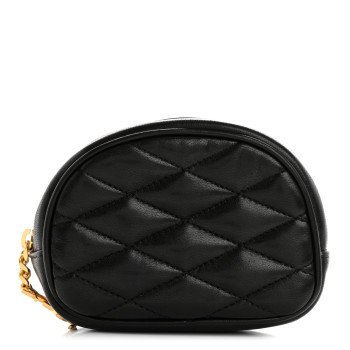 SAINT LAURENT Lambskin Quilted Lolita Cosmetic Pouch Black