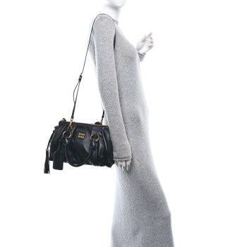 MIU MIU Nappa Joie Satchel Black