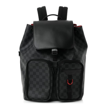 LOUIS VUITTON Damier Graphite Utility Backpack Red