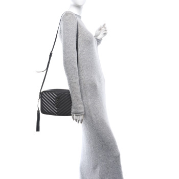 SAINT LAURENT Calfskin Matelasse Monogram Lou Camera Bag Dark Smog