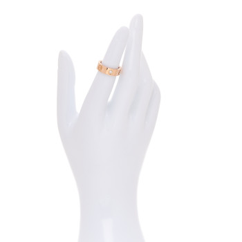 CARTIER 18K Pink Gold 3 Diamond 5.5mm LOVE Ring 48 4.5