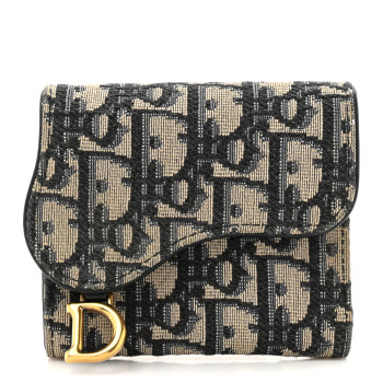 CHRISTIAN DIOR Oblique Saddle Lotus Wallet Blue