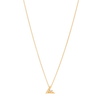 LOUIS VUITTON 18K Yellow Gold Diamond Small LV Volt One Pendant Necklace