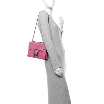 GUCCI Suede Cudu Vitello Velvet Small Dionysus Shoulder Bag Pink Tropical Flower