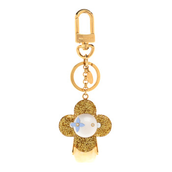LOUIS VUITTON Strass Vivienne Porte Cles Charm Key Holder Gold