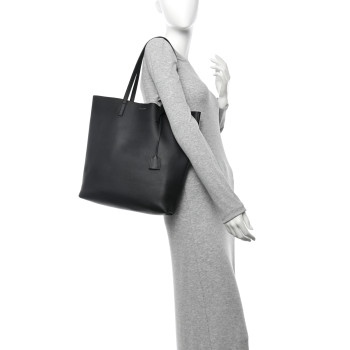 SAINT LAURENT Calfskin North-South Shopping Tote Black