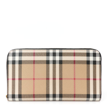 BURBERRY Vintage Check Elmore Zip Around Wallet Black