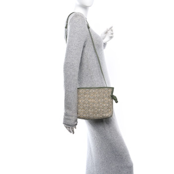LOEWE Jacquard Anagram Calfskin Mini Flamenco Knot Clutch Vintage Khaki