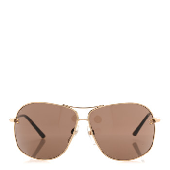 CHANEL Metal CC Aviator Sunglasses 4193 Gold Havana