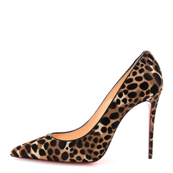 CHRISTIAN LOUBOUTIN Pony Madagascar Kid Kate 100 Pumps 41 Brown Black
