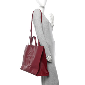 TELFAR Vegan Leather Large Shopping Bag Oxblood