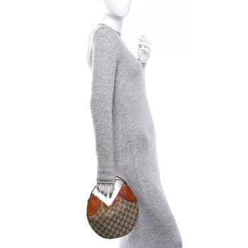 GUCCI Monogram Mini Glam Hobo Tan