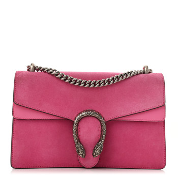 GUCCI Suede Cudu Vitello Velvet Small Dionysus Shoulder Bag Pink Tropical Flower