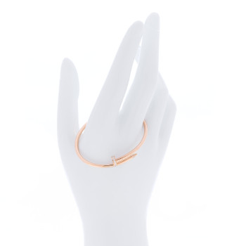 CARTIER 18K Pink Gold Diamond Small Juste Un Clou Bracelet 14