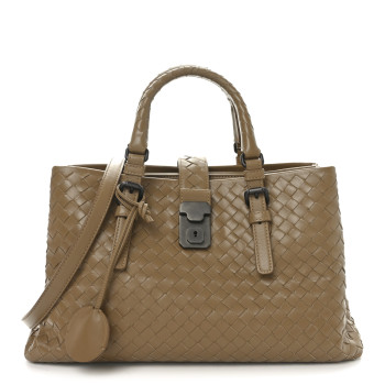 BOTTEGA VENETA Light Calf Intrecciato Small Roma New Cigar