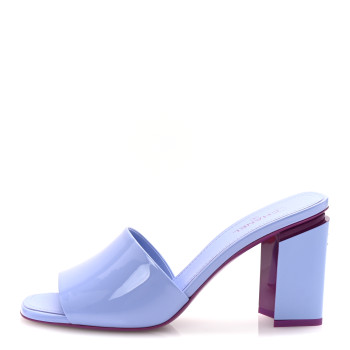 CHANEL Patent Calfskin CC Mules 40 Light Purple Dark Purple