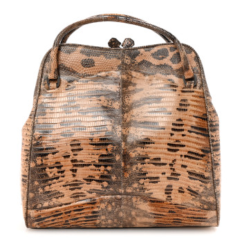 PRADA Lizard Kiss Lock Frame Bag Salmone