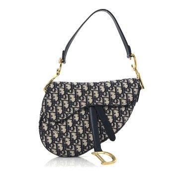 CHRISTIAN DIOR Oblique Saddle Bag Blue