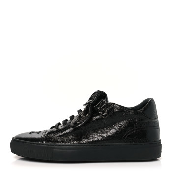 CHANEL Crumpled Calfskin Womens CC Bow Sneakers 40 Black