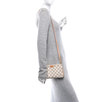 LOUIS VUITTON Damier Azur Double Zip Pochette LOUIS VUITTON Damier Azur Double Zip Pochette