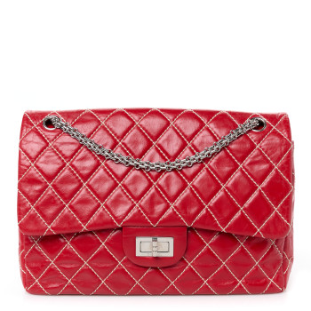 CHANEL Calfskin Wild Stitch 2.55 Reissue 226 Flap Red