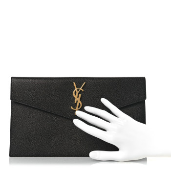 SAINT LAURENT Grain De Poudre Uptown Pouch Black