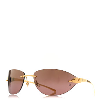 CARTIER Metal Panthere De Cartier Rimless Sunglasses Gold