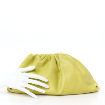 BOTTEGA VENETA Smooth Butter Calf The Pouch Oversized Clutch Kiwi