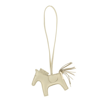 HERMES Milo Lambskin Grigri Rodeo Horse Bag Charm PM Nata