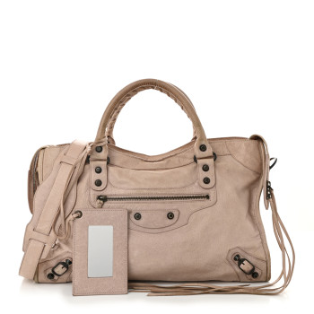 BALENCIAGA Agneau Classic Hardware City Bois de Rose