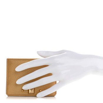 HERMES Metallic Chevre Chamkilight Medor Card Holder Dore