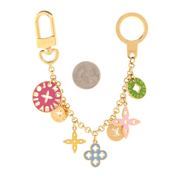 LOUIS VUITTON Enamel Looping Key Chain Bag Charm Multicolor