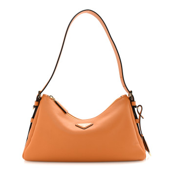 PRADA Soft Calfskin Medium Aimee Shoulder Bag Caramel