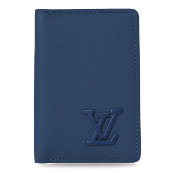 LOUIS VUITTON Grained Calfskin Aerogram Pocket Organizer Atlantic Blue