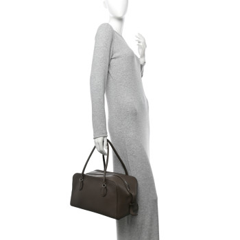 THE ROW Grained Calfskin EW Bowling Bag Elephant