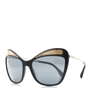 CHANEL Acetate Butterfly Sunglasses 5377 Black Grey