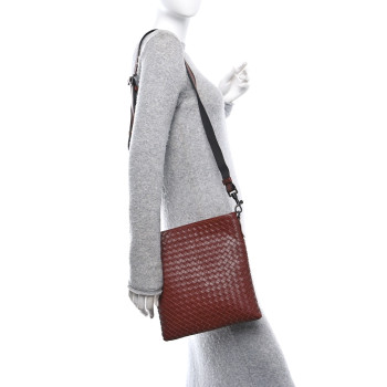 BOTTEGA VENETA Nappa Intrecciato VN Crossbody Messenger Bag Rust